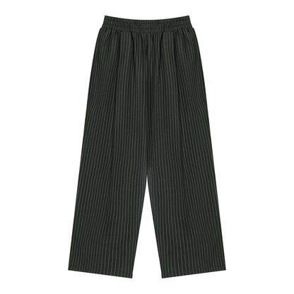 Unisex Striped Pleated Pants
