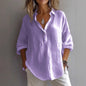 Womens Long-sleeved Lapel Pullover Shirt