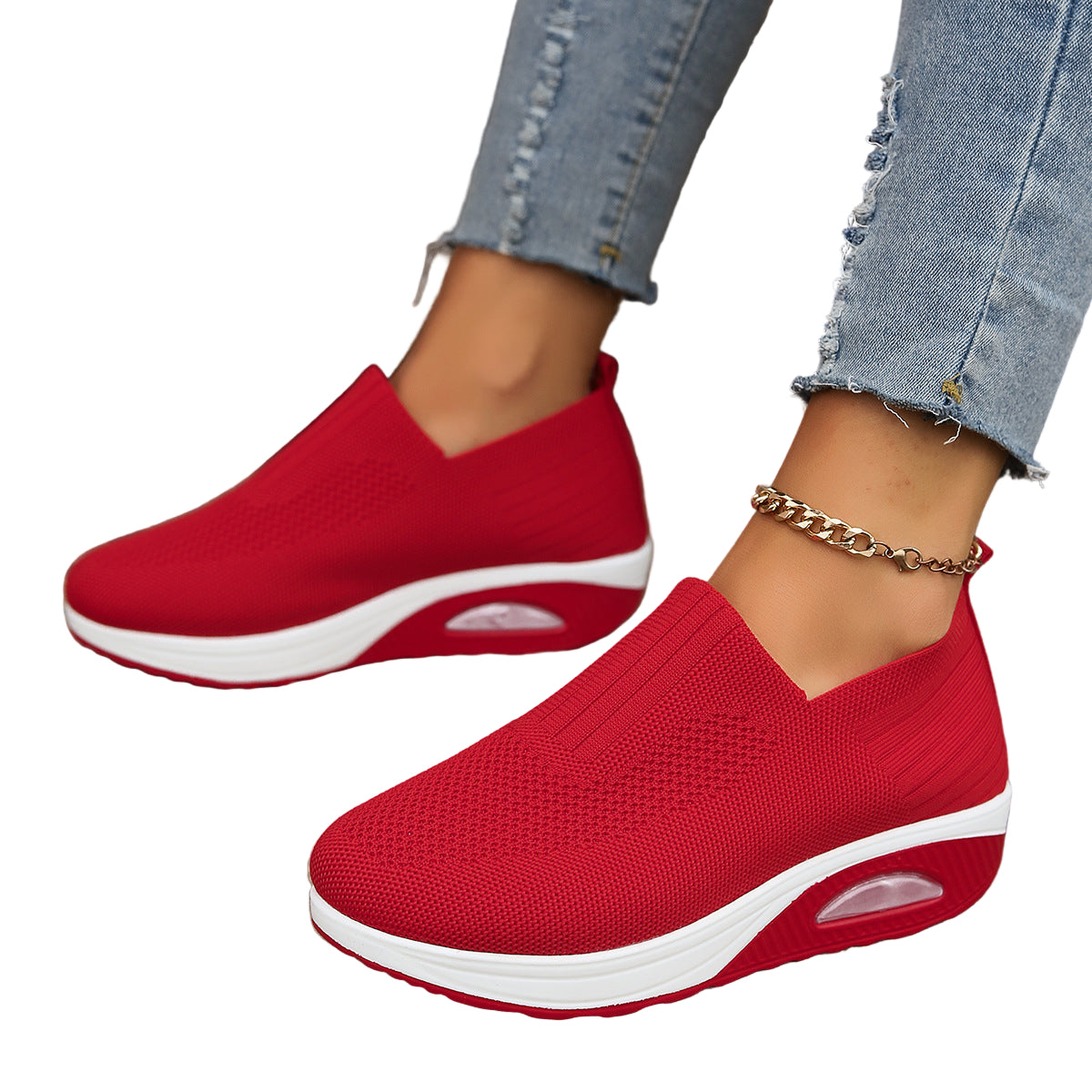 Women's Air Cushion Sneakers - Breathable Fly-Woven
