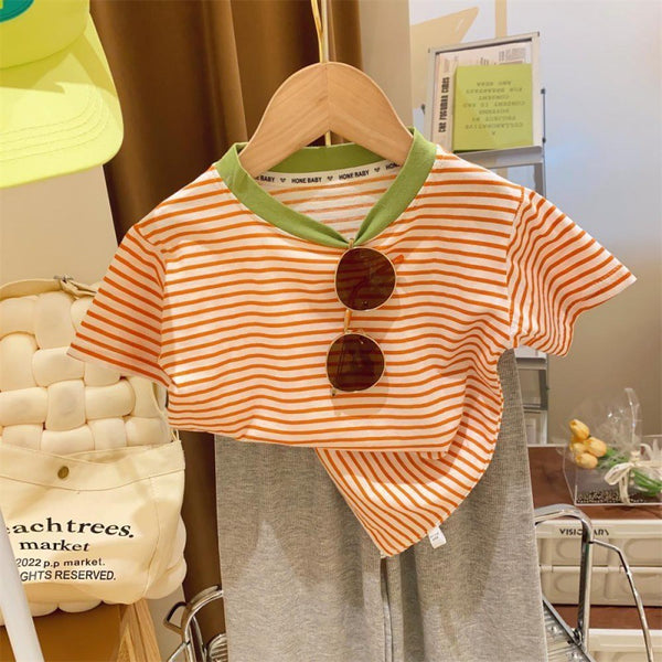 Contrast Color Striped Little Women's Baby Top - Stuffs & Savers