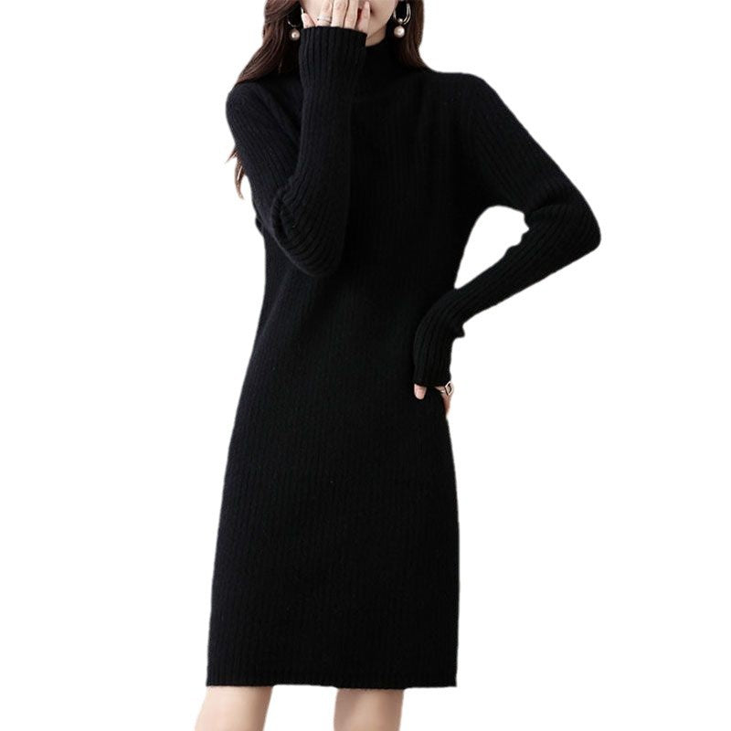 Women's Half Turtleneck Cashmere Knit Dress
