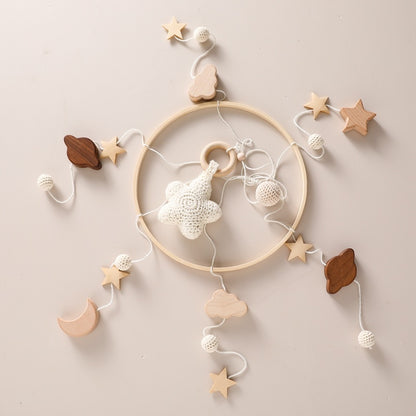 Hand Crocheted Wooden Nursery Wall Hanging
