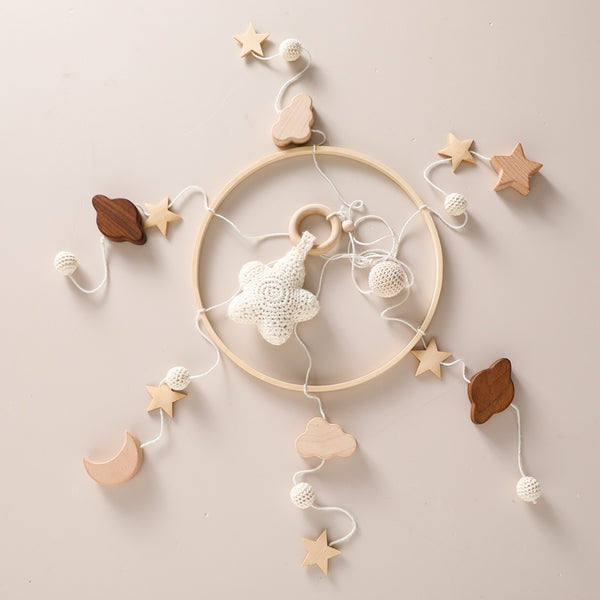 Hand Crocheted Wooden Nursery Wall Hanging