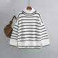 Womens Loose Casual Striped Turtleneck Sweater