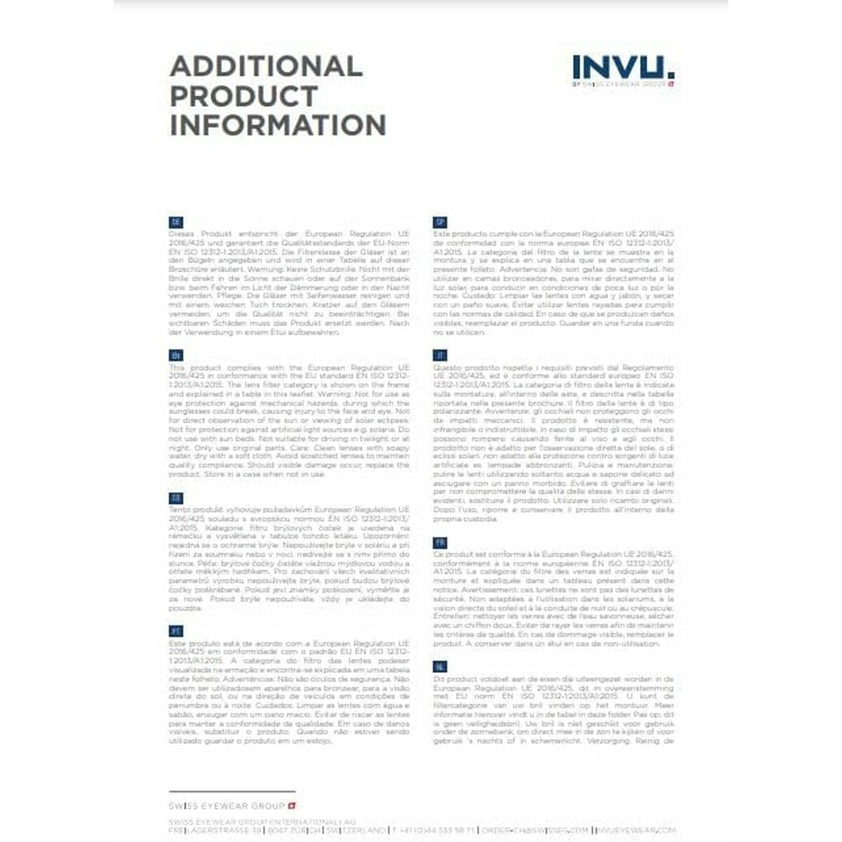 Ladies' Sunglasses INVU M4214 56A