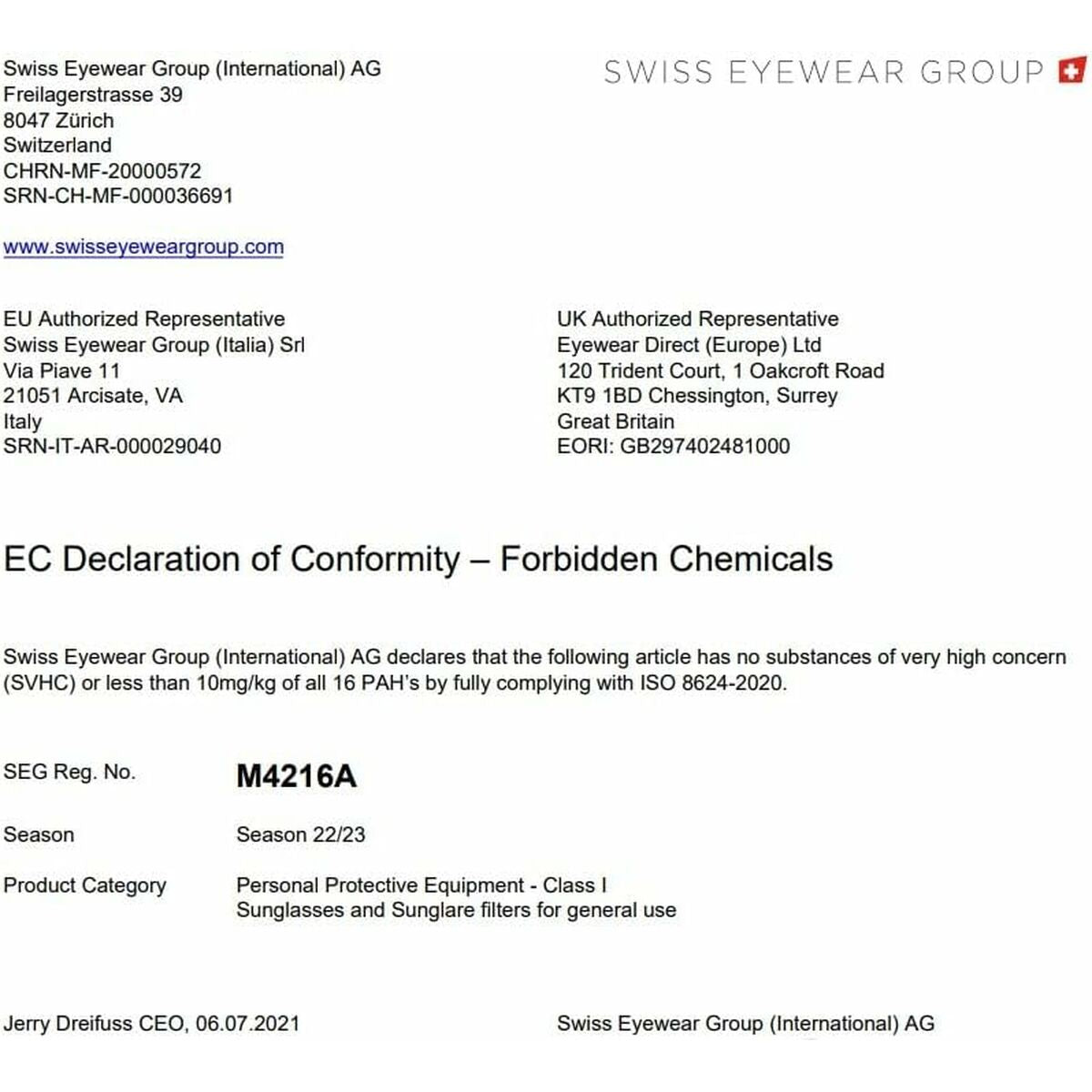 Ladies' Sunglasses INVU M4216 50A