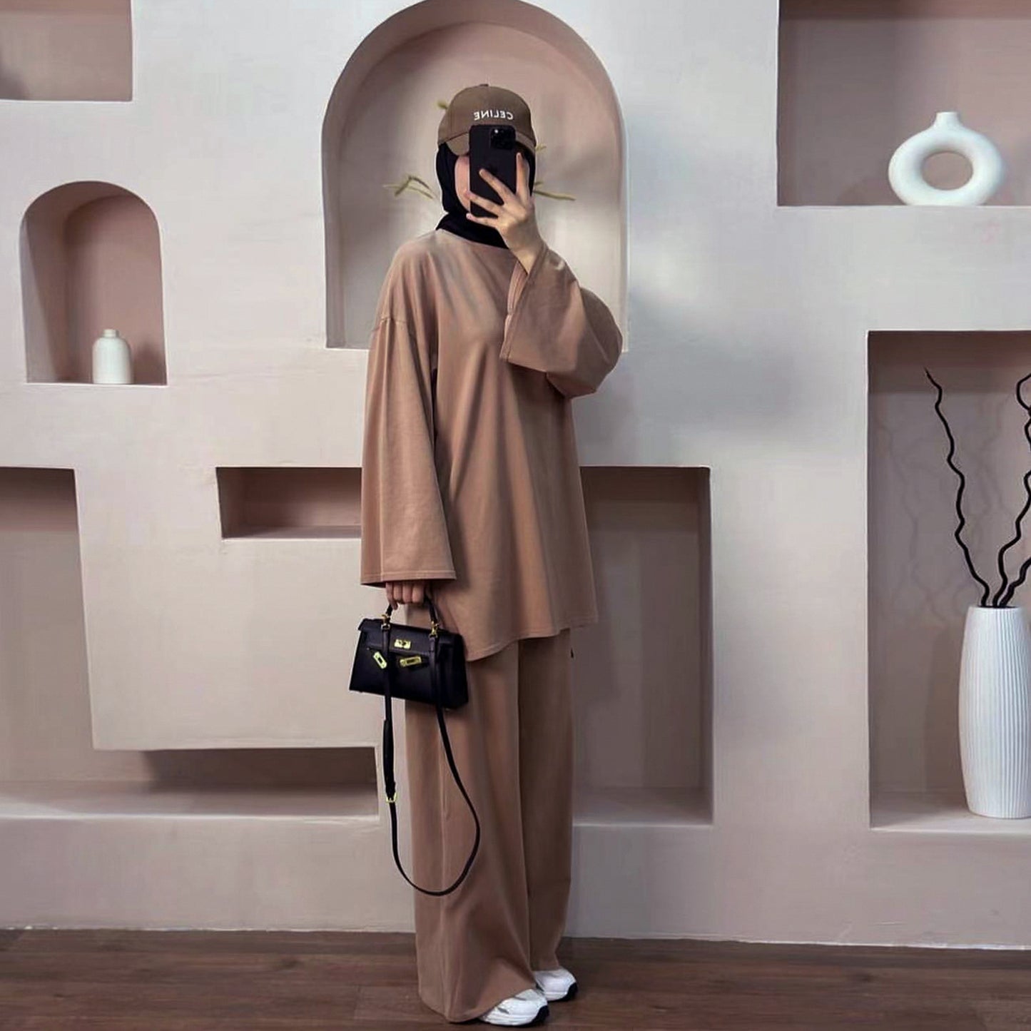 Solid Color Loose Two-piece Suit