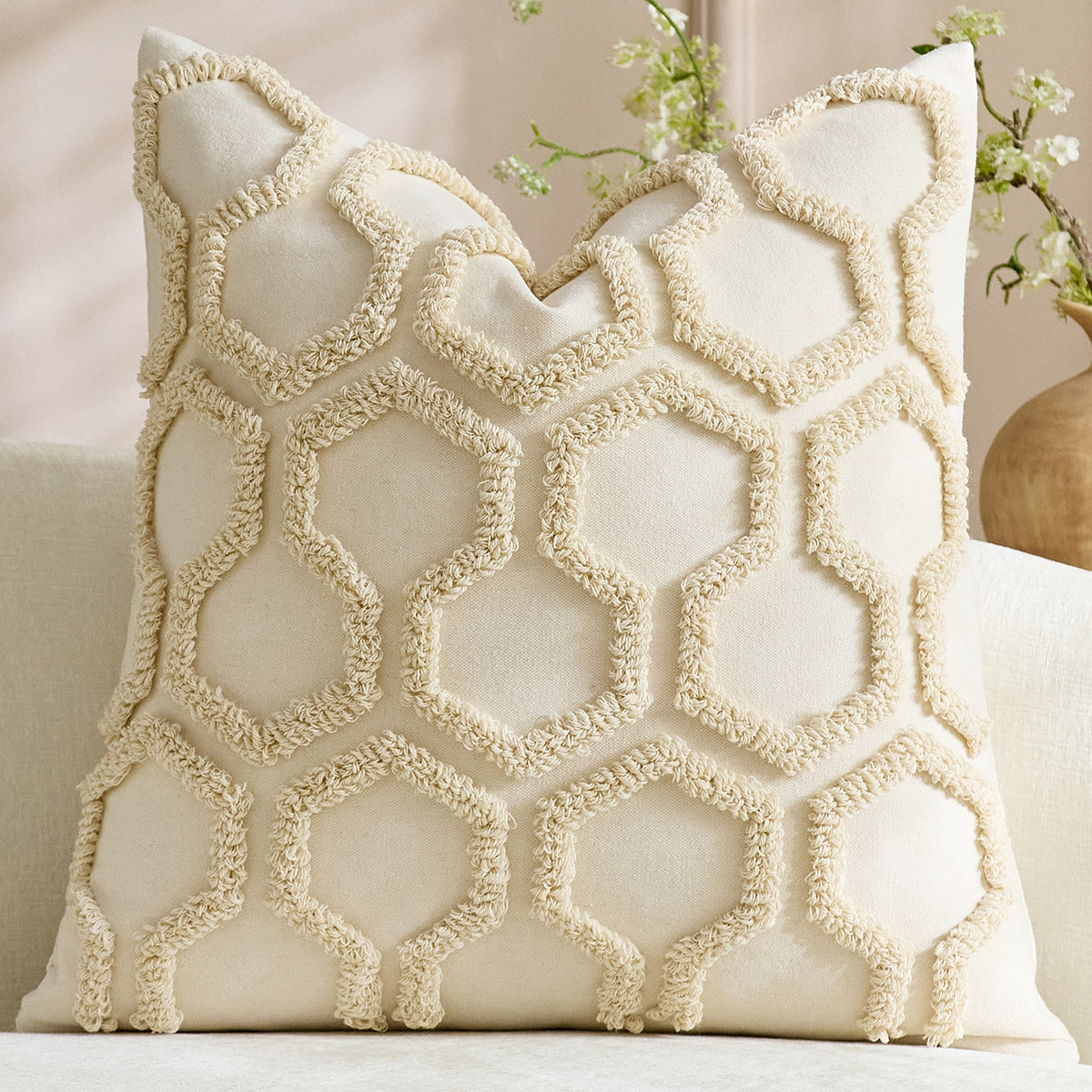 Honeycomb Tufted Cushion Cover