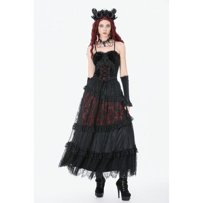 Dark in Love Dark Spliced Lace Maxi Skirt