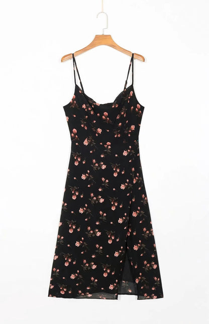 Printed suspender dress
