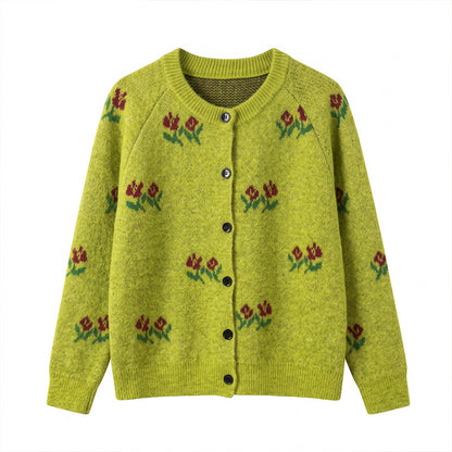 Embroidered cardigan sweater