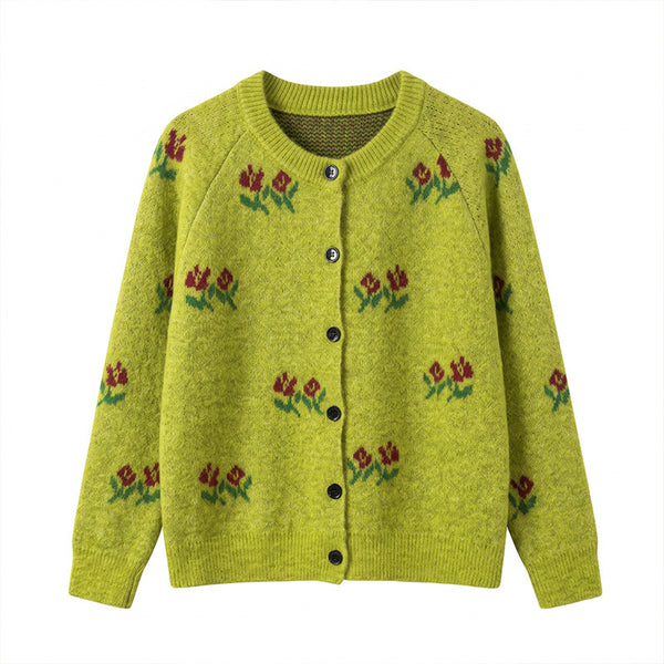 Embroidered cardigan sweater