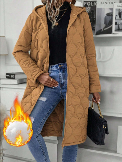 Zipper Fly Hooded Padded Coat