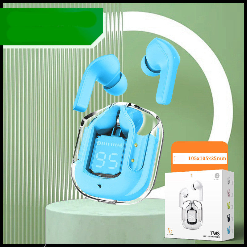 Nouveaux mini écouteurs Bluetooth sans fil transparents avec affichage numérique et réduction de bruit ENC, véritablement sans fil pour le sport et la musique