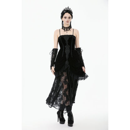 Robe longue en velours et dentelle « Vampiress Royal » Dark in Love