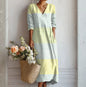Lady's Linen Long-sleeved Dress