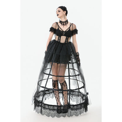 Jupe cerceau gothique Dark in Love avec dentelle noire
