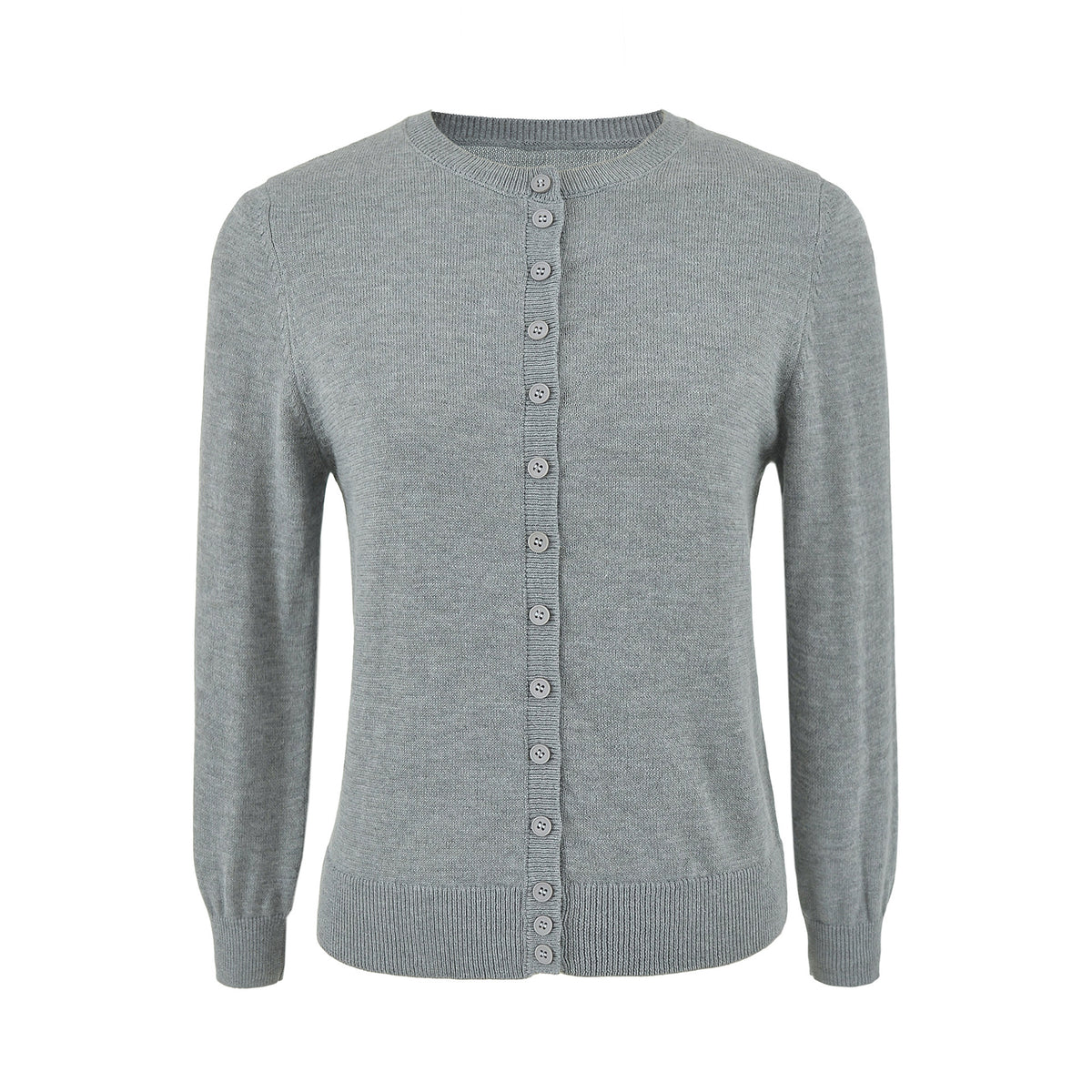 Round Neck Cropped Knit Cardigan
