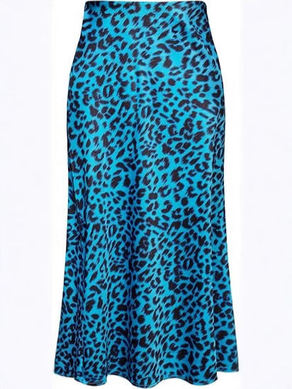 Satin Leopard Print Mermaid Skirt