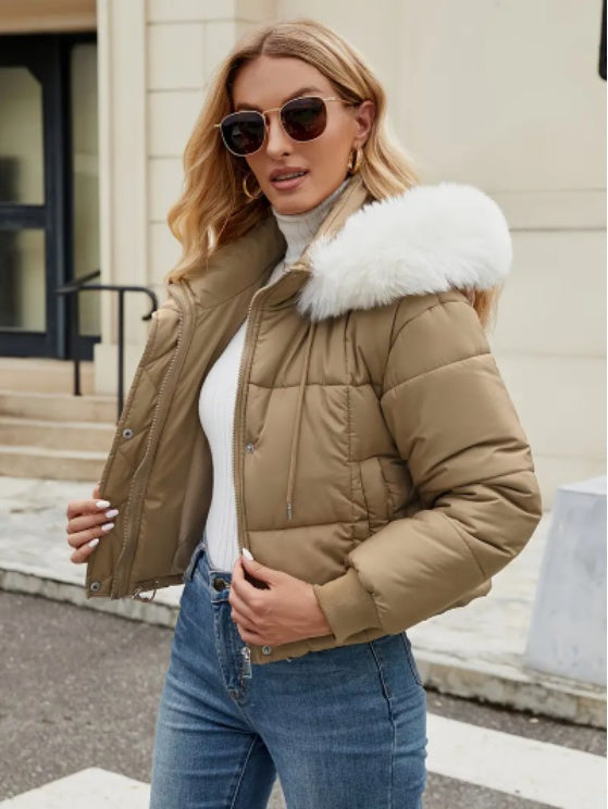 Women's Puffer Jacket With Faux