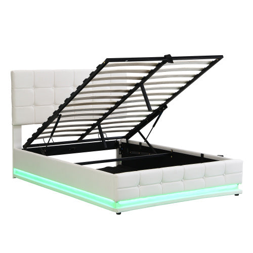 4ft6 LED Hydraulic Storage Bed