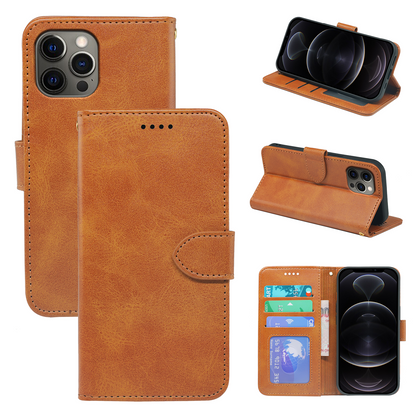 Étui Portefeuille en Cuir avec Rabat pour iPhone 12 Series, avec Porte-Cartes