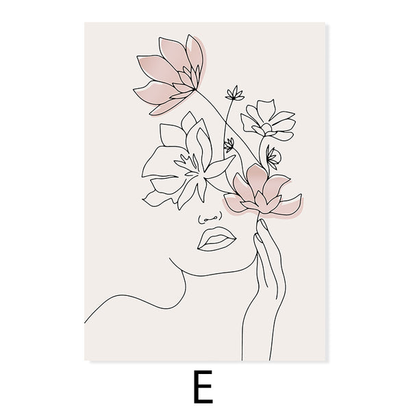 Affiche élégante de peinture à l'huile moderne Pivoine Amour