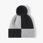 Color block knit hat with pom-pom - view 2