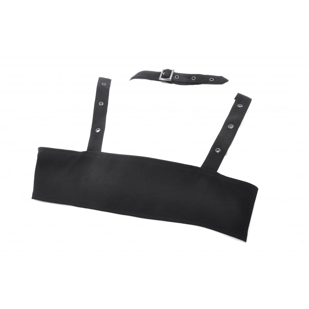 Dark in Love Evangeline Buckled Utility Crop Top in Black