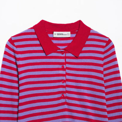 Contrasting striped top