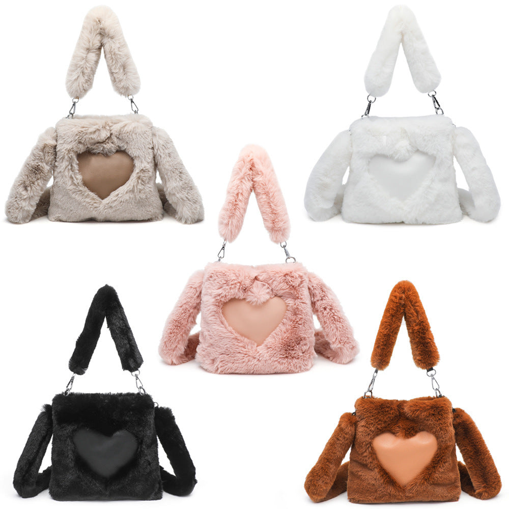 Sac à bandoulière duveteux pour femmes, sac à main à poignée supérieure, sac à main d'automne-hiver en peluche, sacs de courses tendance pour filles, sacs à main pour femmes