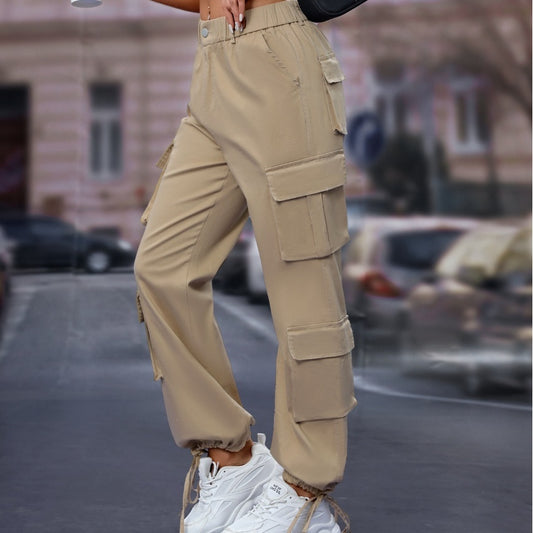 Women's High Waist Pocket Straight-leg Pants