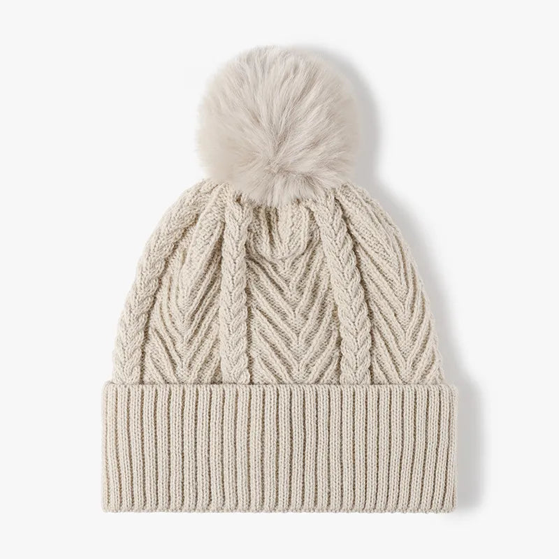 Cable knit pompom hat - view 7