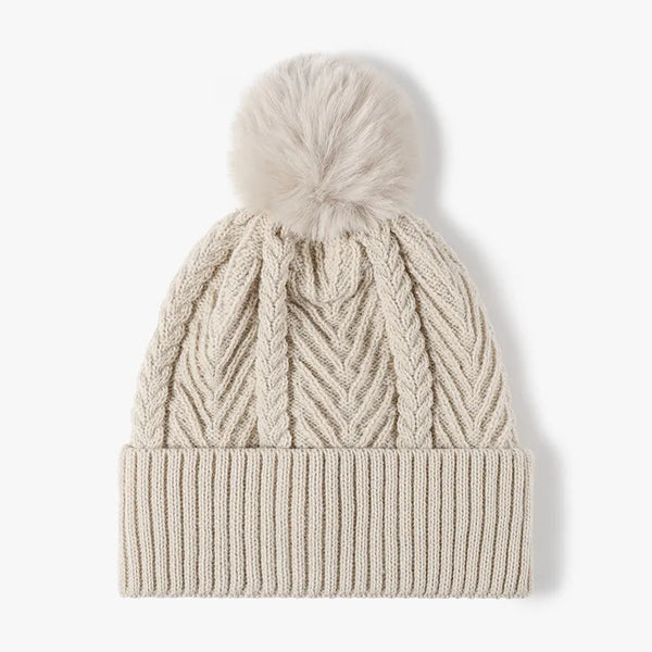 Cable knit pompom hat - view 7