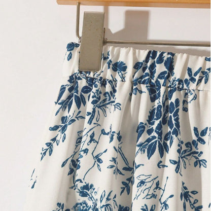 Women's Casual High-Waisted Printed Flared Skirt