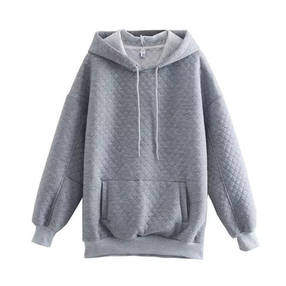 Diamond grid pullover hoodies