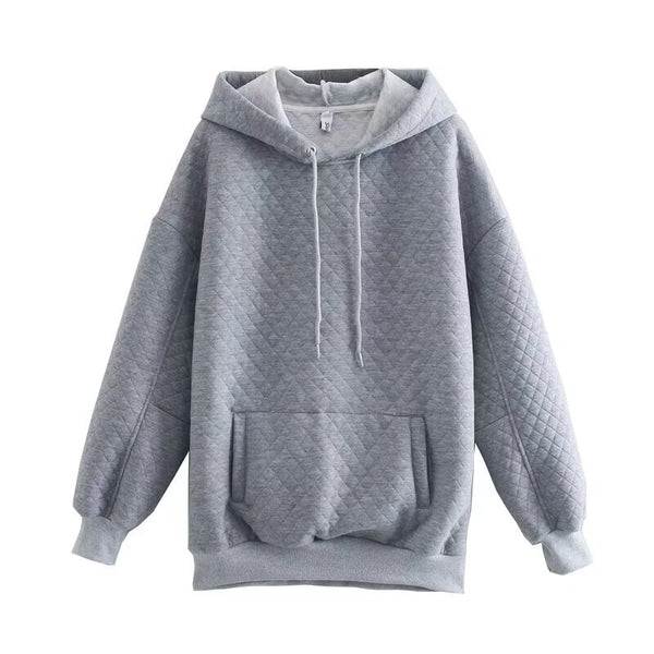 Diamond grid pullover hoodies