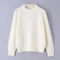 Simple grey round neck pullover sweater