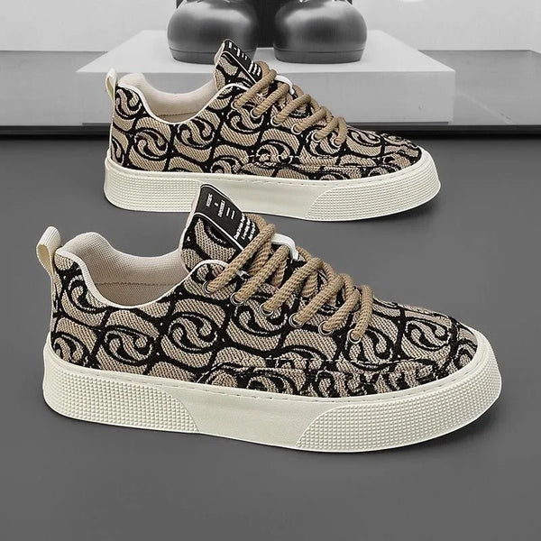 Men's Graffiti-Print Canvas Sneakers