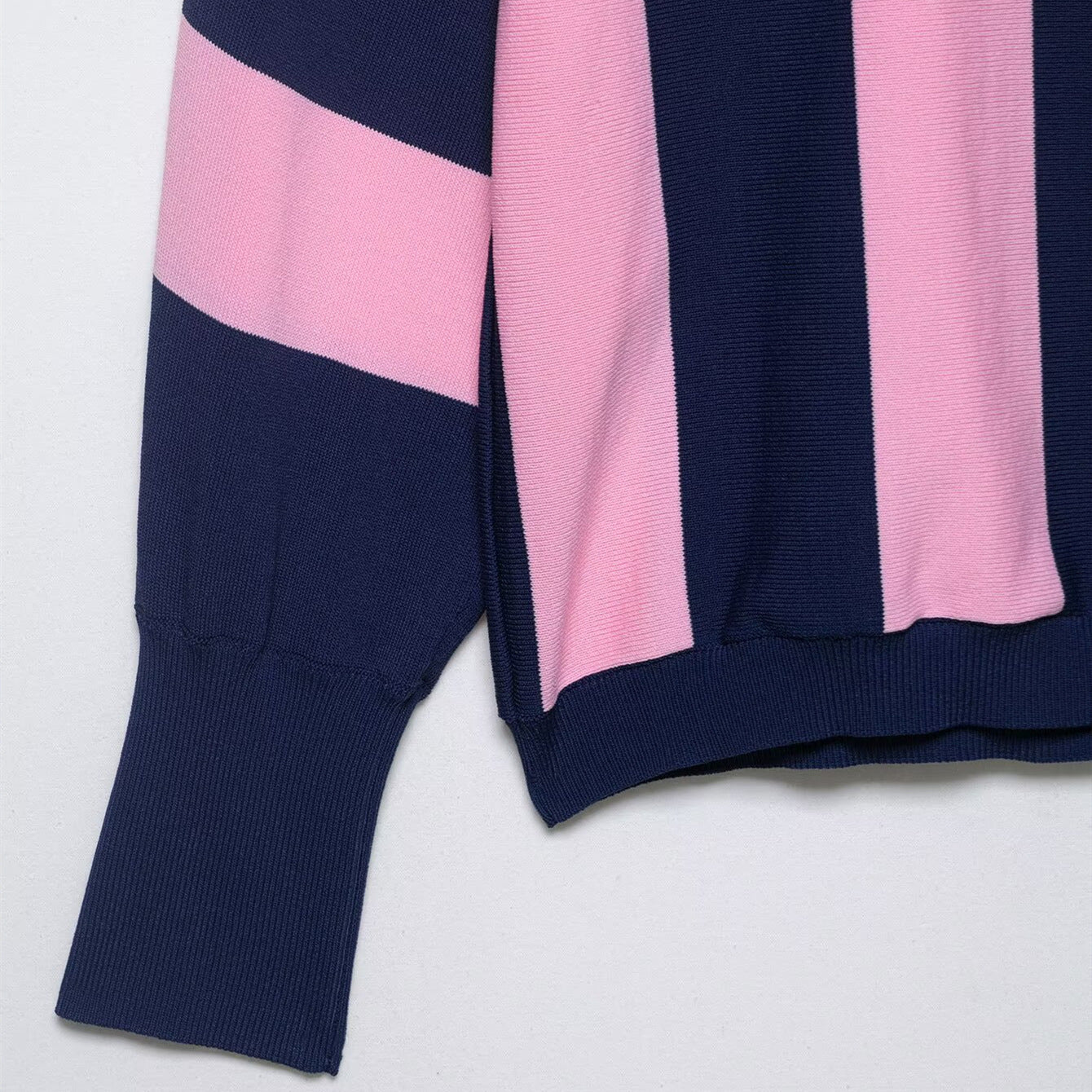 Street casual striped knitted sweatshirt