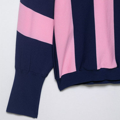 Street casual striped knitted sweatshirt