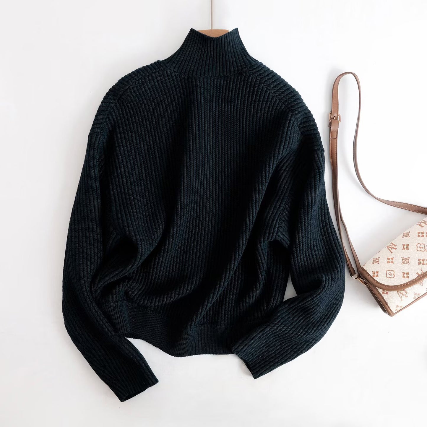 Chic High-Neck Knit Cardigan Top for Women