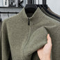 Wool Cardigan for Men, Knitted Sweater Coat, Casual Mid-Aged Men's Outerwear
