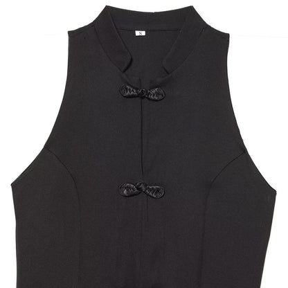Slimming rope knot short skirt style hemline vest top for women