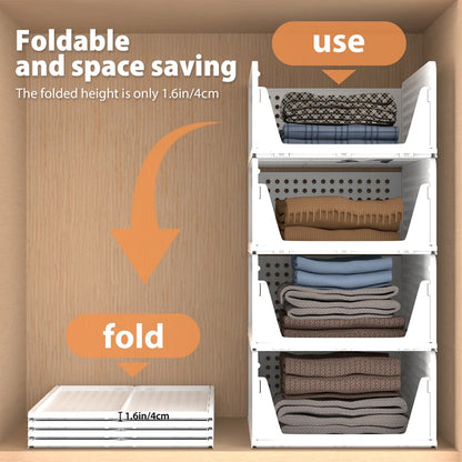 4 Pack Plastic Closet Organizer Bins