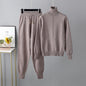 Solid Color Sweater Knitted Two Piece Set