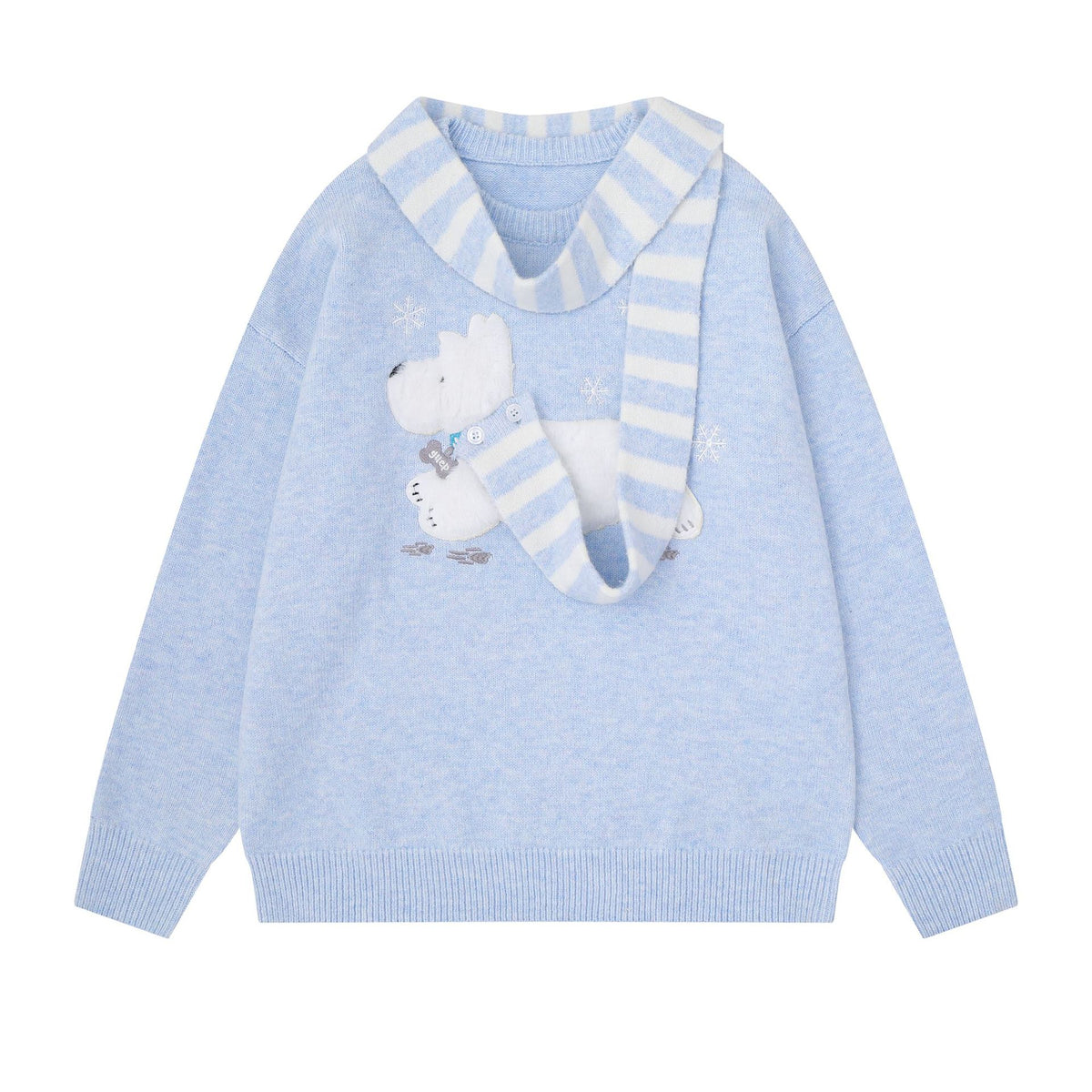 Cartoon Dog Embroidery Sweater Women