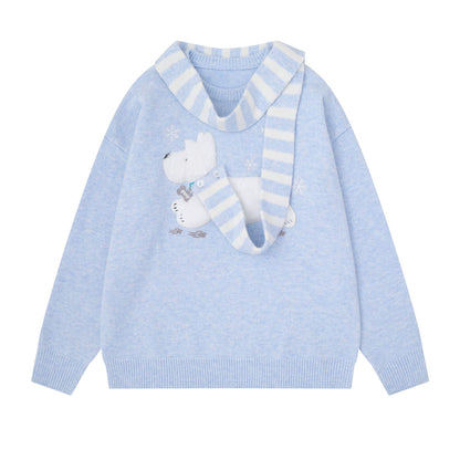 Cartoon Dog Embroidery Sweater Women
