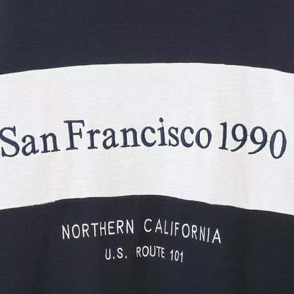 Simple and versatile text embroidered hoodie