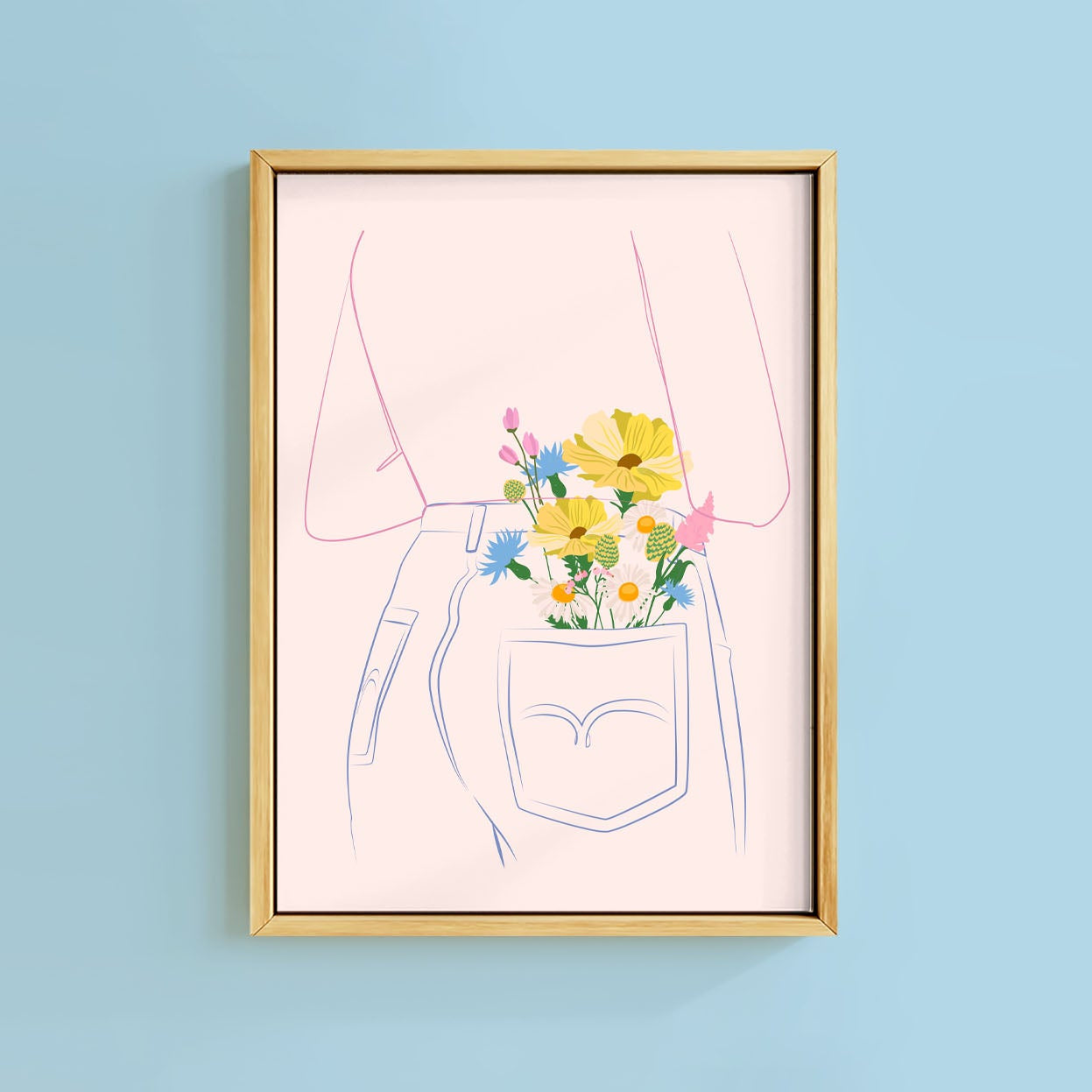 COLLECTING WILDFLOWERS (RIGHT) PRINT